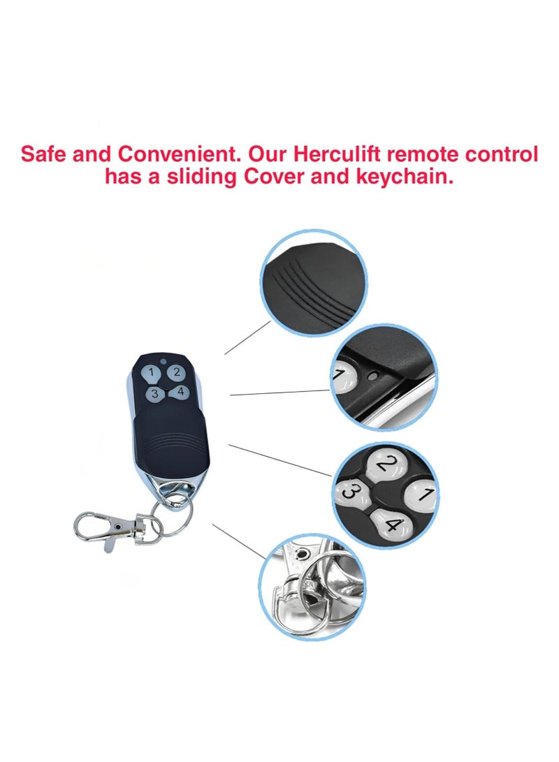 Garage Gate Remote Control for DITEC GOL4 BIXLG4 Rolling Code 433.92MHz Home Entry Gate Door Opener Command Handheld Transmitter (Black)  - Image 3