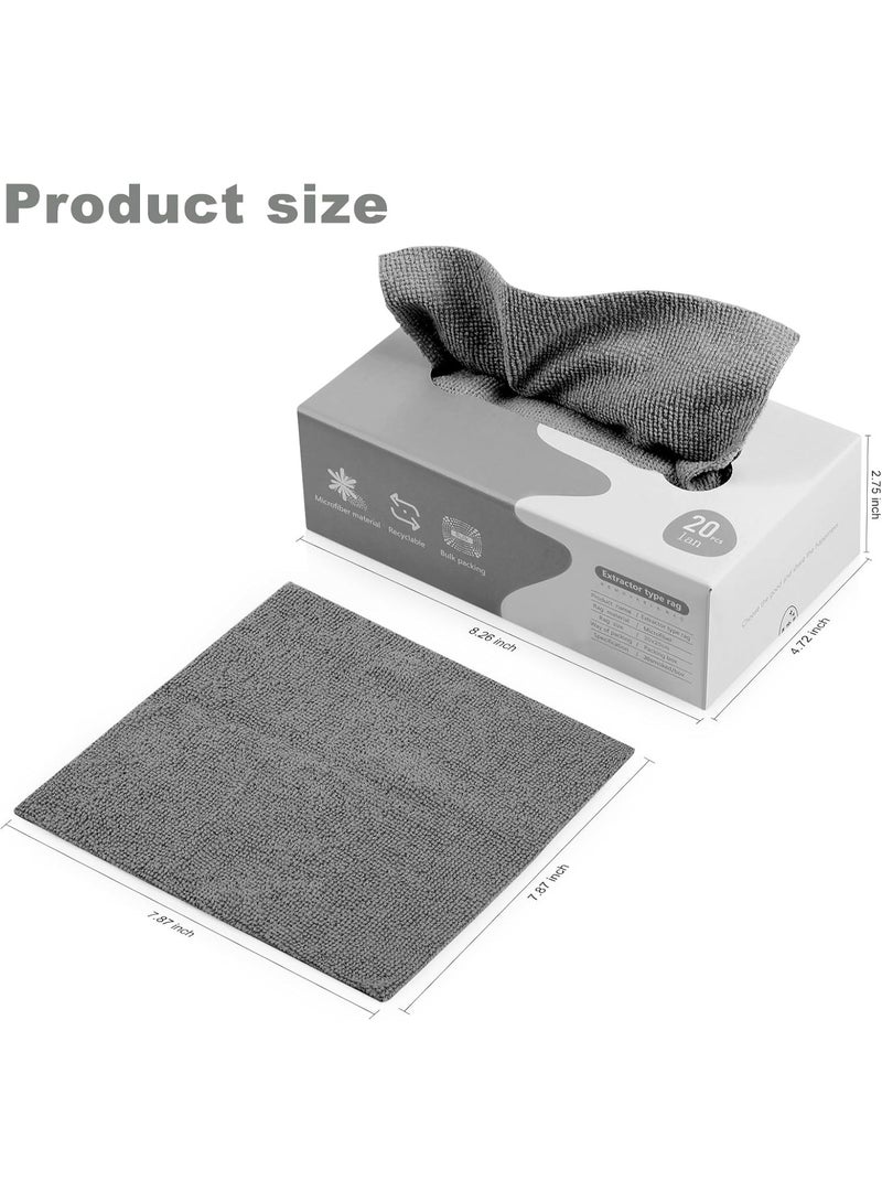 20 Pieces Microfiber Cleaning Cloth - Reusable Wipes Box - Multi-Purpose Microfiber Towel for Home Kitchen Car Glass Towel (Multicolor) - Image 3