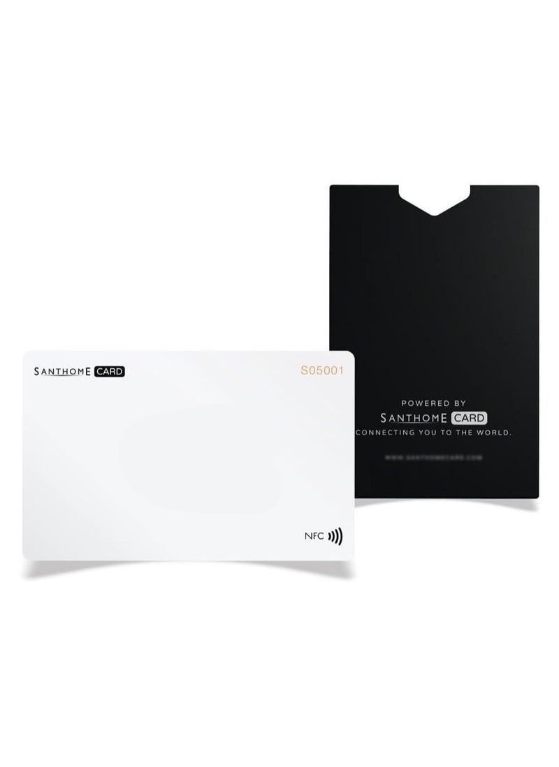 Smart Digital NFC Business Card for Instant Contact and Social Media iOS and Android Electronic Business Card White