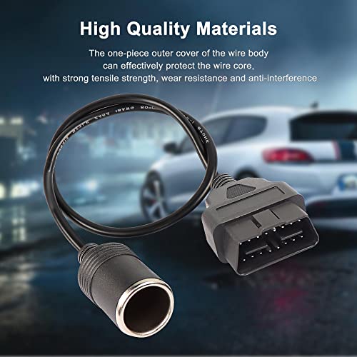 XMSJSIY محول OBD2 إلى مقبس ولاعة السجائر أنثوي 16 دبوس OBD2 ذكر لتمديد الطاقة للسيارة كابل 18AWG -0.5م/1.8قدم - Image 5
