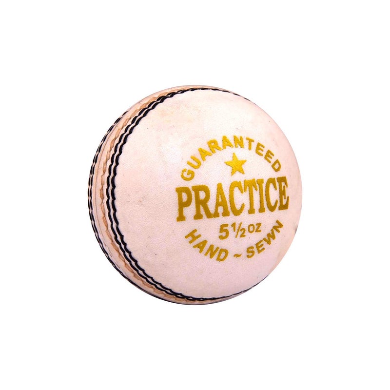 Jager_Smith Jager-Smith Practice Leather Cricket Ball (White) Standard Size - Image 4