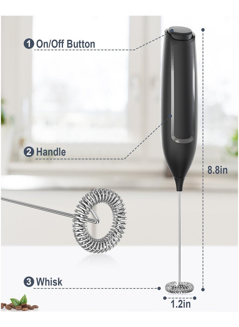 Lukadah Kitchen Powerful Milk Frother Wand With Stand - Ultra Fast Handheld Drink Mixer - Electric Whisk Foam Maker for Coffee, Lattes, Cappuccino, Matcha, Hot Chocolate & Creamer - Electric Milk Frother  - Image 2