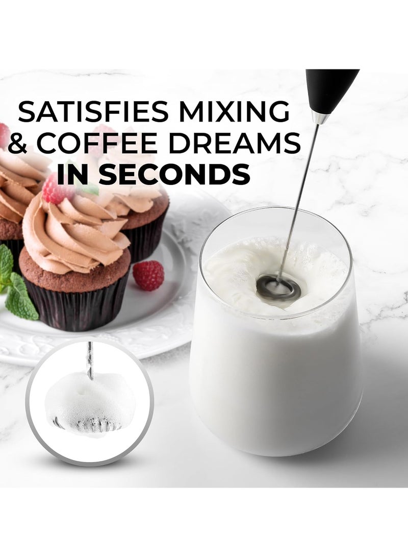 لوكاداه عصا رغوة الحليب القوية للمطبخ مع حامل - خلاط مشروبات محمول سريع للغاية - صانع رغوة خفق كهربائي للقهوة واللاتيه والكابتشينو والماتشا والشوكولاتة الساخنة والكريمة - رغوة الحليب الكهربائية - Image 3