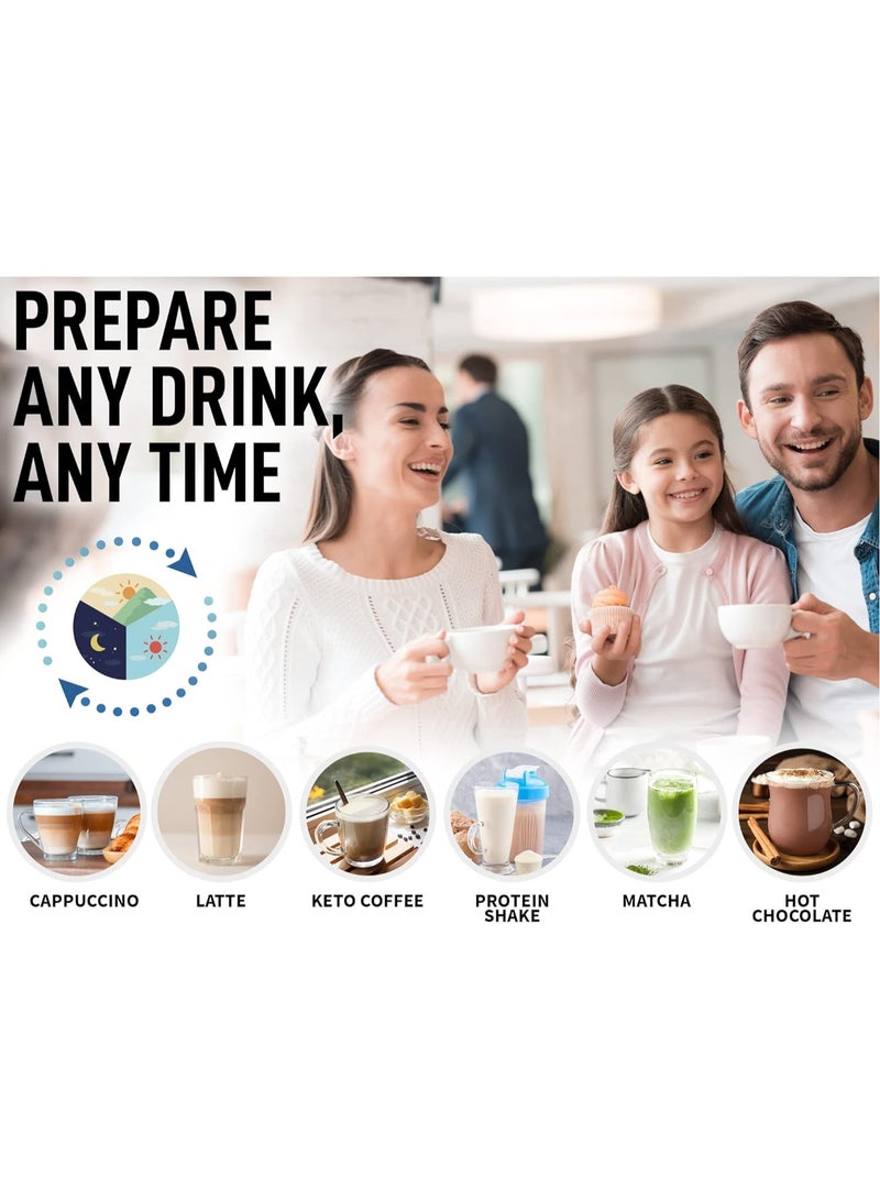 لوكاداه عصا رغوة الحليب القوية للمطبخ مع حامل - خلاط مشروبات محمول سريع للغاية - صانع رغوة خفق كهربائي للقهوة واللاتيه والكابتشينو والماتشا والشوكولاتة الساخنة والكريمة - رغوة الحليب الكهربائية - Image 4