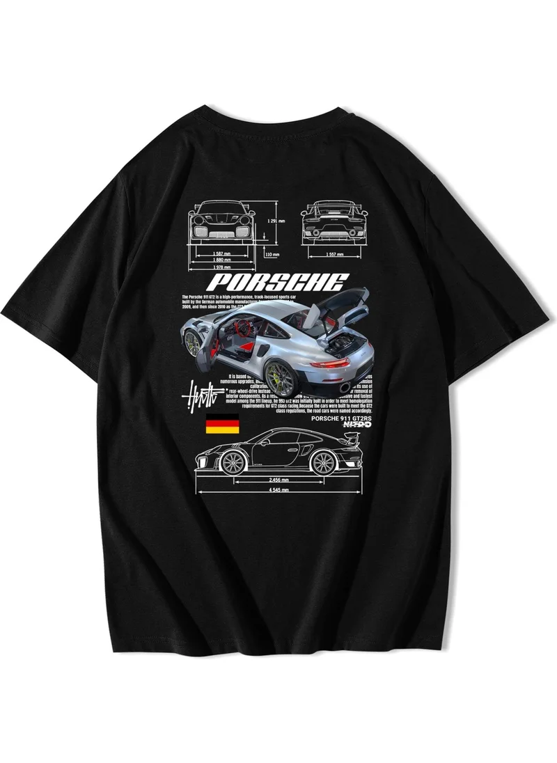 بي ار زد كولكشن Unisex Oversize Nitro Porsche 911 GT2RS Nitro T-Shirt