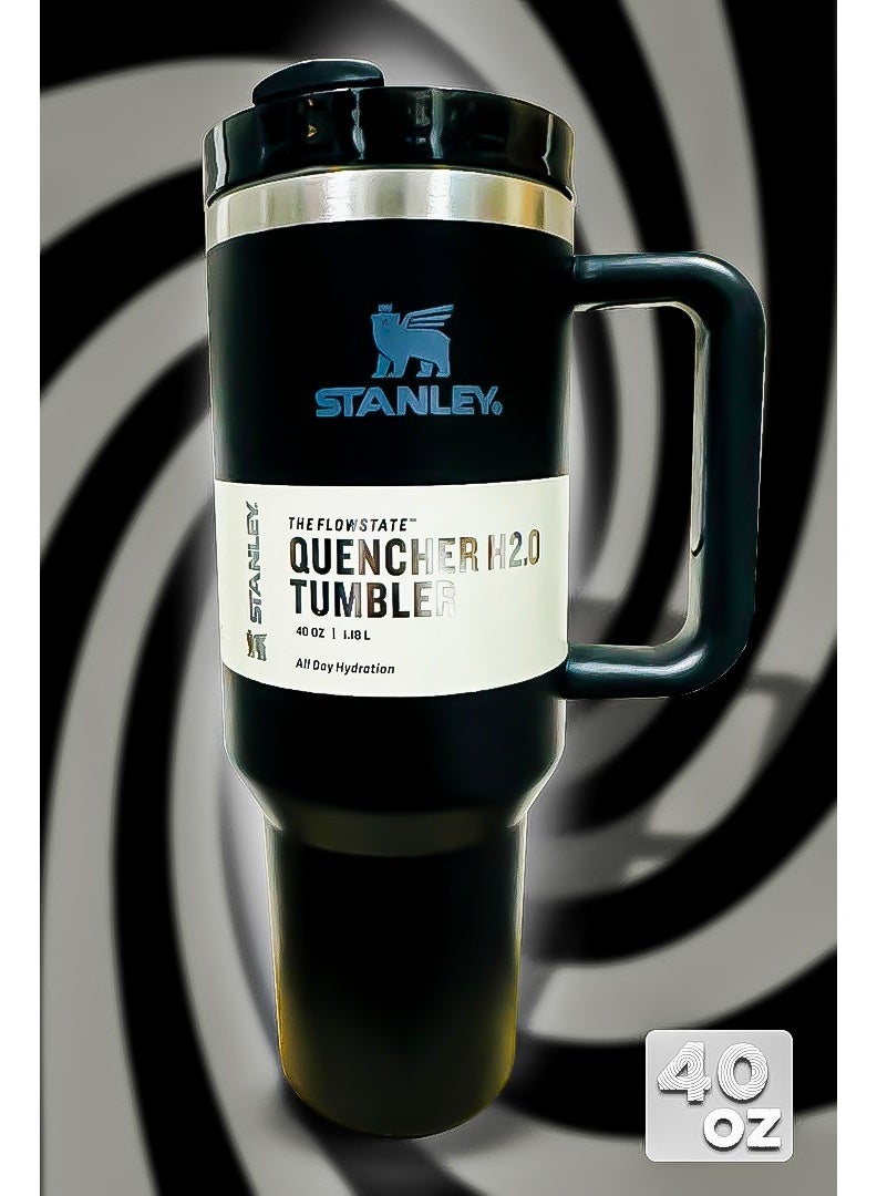 Stanley 40oz Stainless Steel Tumbler with Reusable Straw BPA Free Eco Friendly and Dishwasher Safe Travel Mug Featuring Leakproof FlowState Lid and Double Wall Insulation Keeps Beverages Hot for 16 Hours and Cold for 24 Hours Slim Base Designed to Fit Most Car Cup Holders with Ergonomic Handle for Comfortable Use on the Go at Work or Outdoors - Image 1