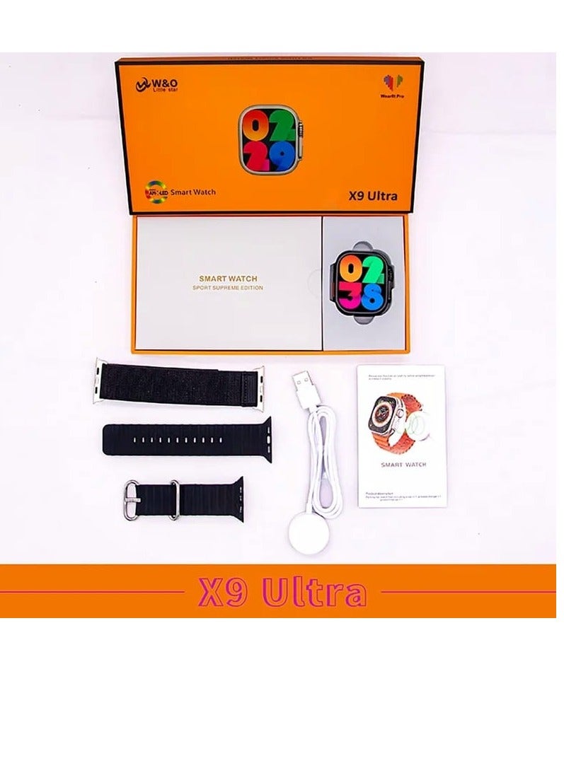 W&O Smart Watch X9 Ultra Super Amoled Display Screen And Aluminum Case Wireless Charging 49mm - Image 2