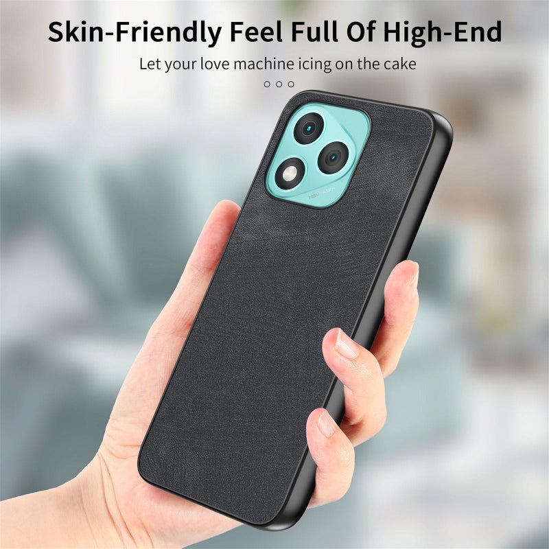 For Honor 400 Lite Glodal Vintage Leather PC Back Cover Phone Case(Black) - Image 3