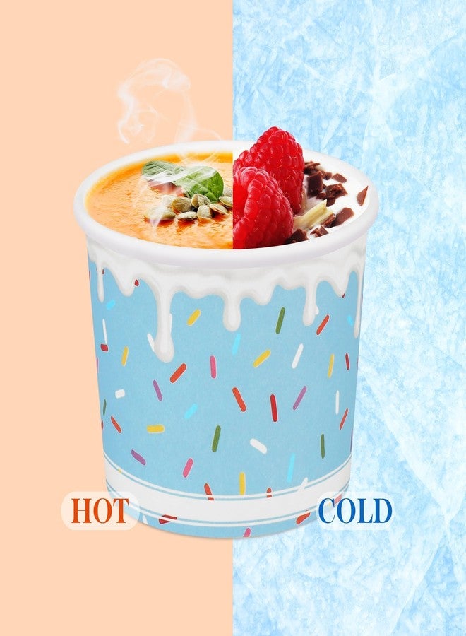 Aodaer 300 Pack Ice Cream Cups 8oz Sprinkles Paper Ice Cream Bowls 6 Color Disposable Snack Bowls Party Supplies Treat Cups for Sundae, Frozen Yogurt, Dessert - Image 4