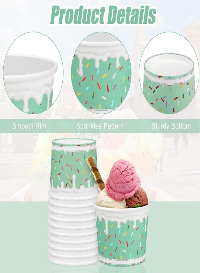 Aodaer 300 Pack Ice Cream Cups 8oz Sprinkles Paper Ice Cream Bowls 6 Color Disposable Snack Bowls Party Supplies Treat Cups for Sundae, Frozen Yogurt, Dessert - Image 3