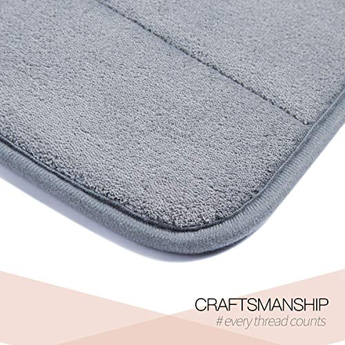 BHAVYAM Memory Foam Water Absorbent mats for Bathroom Door mats for Home Entrance and Near Bathroom Anti Slip Big Size Water Soaking Bath mat Rug Carpet (1 pcs) (60 * 40 CM, Grey) - Image 4