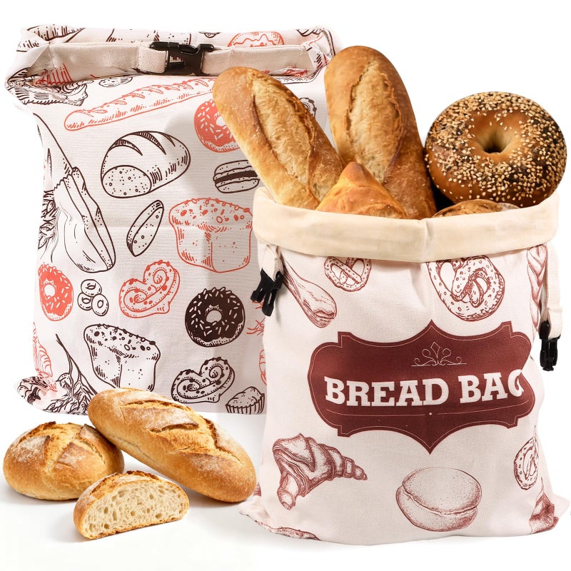 MINO ANT Beeswax Bread Bagsï¼ŒExtra Large 2 Pack- 17"Ã—13" Reusable Sourdough Bread Bags for Homemade Bread - Image 1
