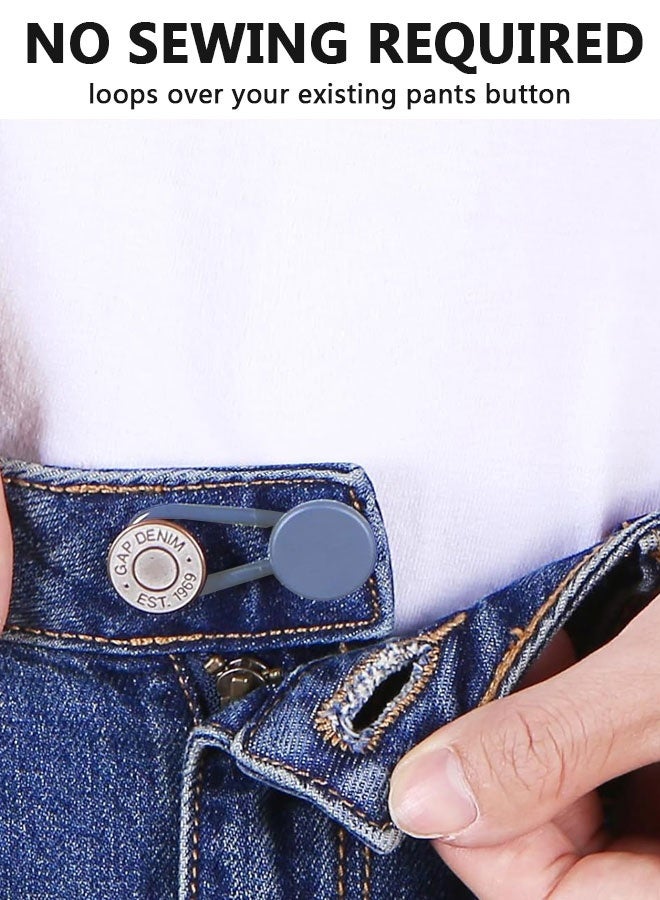 HOOTO 5 Pcs Denim Waist Extender on and 12Pcs Pants Extender on, for Jeans and Skirt Comfy Metal ons, Waistband Extenders Adjustable Waist Extenders Jeans Extenders for Women Men Jeans(17 Pcs) - Image 4