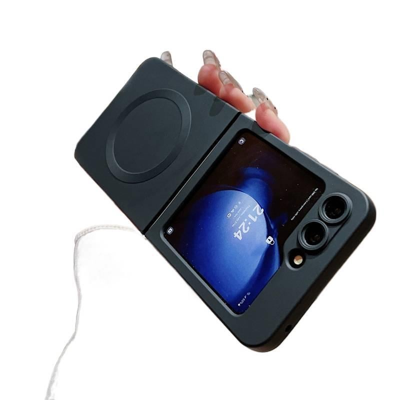 MagSafe Case | Silicone Drop Protection | Shockproof Cover for Samsung Galaxy Z Flip 7 | Black - Image 1