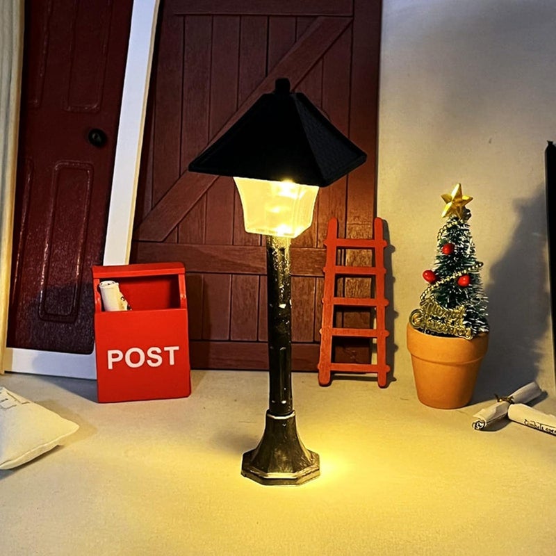 klarako Vintage Style Dollhouse Miniature Lamp Post 1/12TH Layout Ornament Scenery Mini Street Light for Micro Landscaping Garden Decor Accessories - Image 2