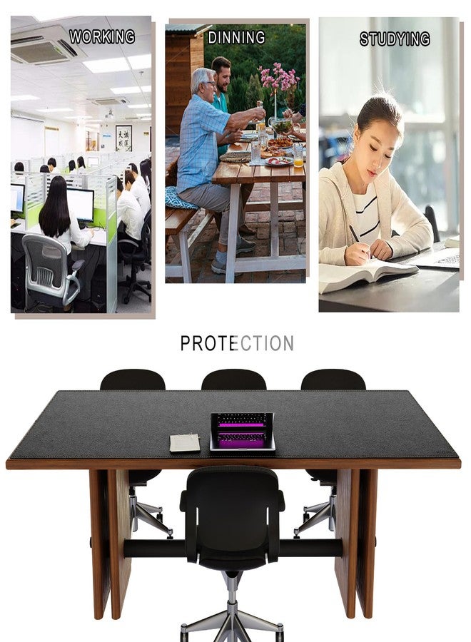 MAIDERN Cork & Leather Desk Mat – 86.6"x40" Large Office Desk Blotter Pad – Waterproof Surface Desk Blotter Pad (Black) - Image 4
