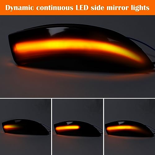 doiplent [2pcs] Side Mirror Turn Signal Lights for Ford Fiesta ST MK7 B-Max 2008-2017 Replacement# 1748313/1748314 Sequential Dynamic Mirror Turn Signal Lights Assemely-Smoked Lens - Image 5