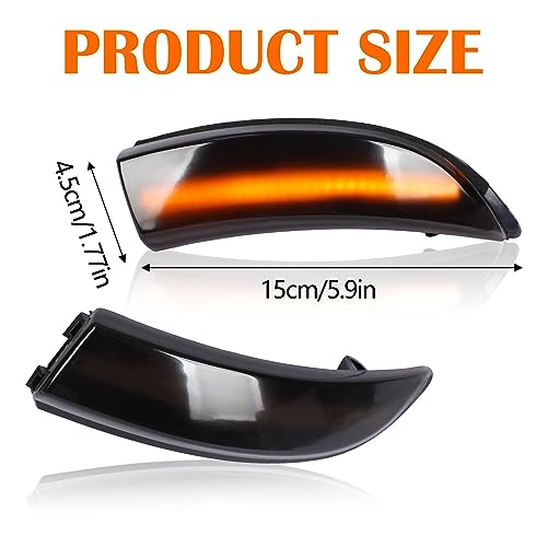 doiplent [2pcs] Side Mirror Turn Signal Lights for Ford Fiesta ST MK7 B-Max 2008-2017 Replacement# 1748313/1748314 Sequential Dynamic Mirror Turn Signal Lights Assemely-Smoked Lens - Image 3