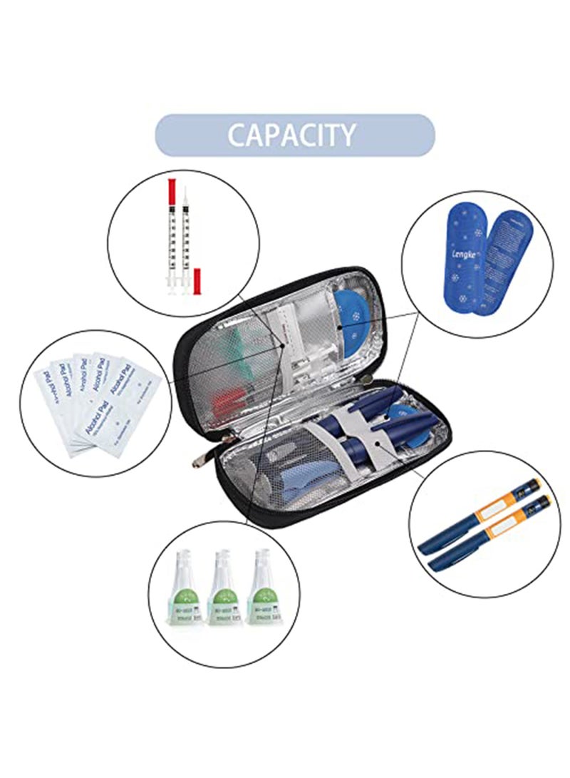 Cooler Bag Insulin Cooler Travel Case TSA Approved Ice Pack,Insulin Pen Travel Case,Insulin Supplies,Portable Insulin Pen Cooler Travel Case for Travel and Daily Life(Black) - Image 4