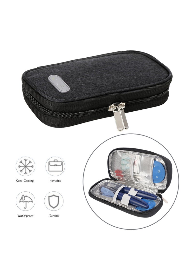 Cooler Bag Insulin Cooler Travel Case TSA Approved Ice Pack,Insulin Pen Travel Case,Insulin Supplies,Portable Insulin Pen Cooler Travel Case for Travel and Daily Life(Black) - Image 1