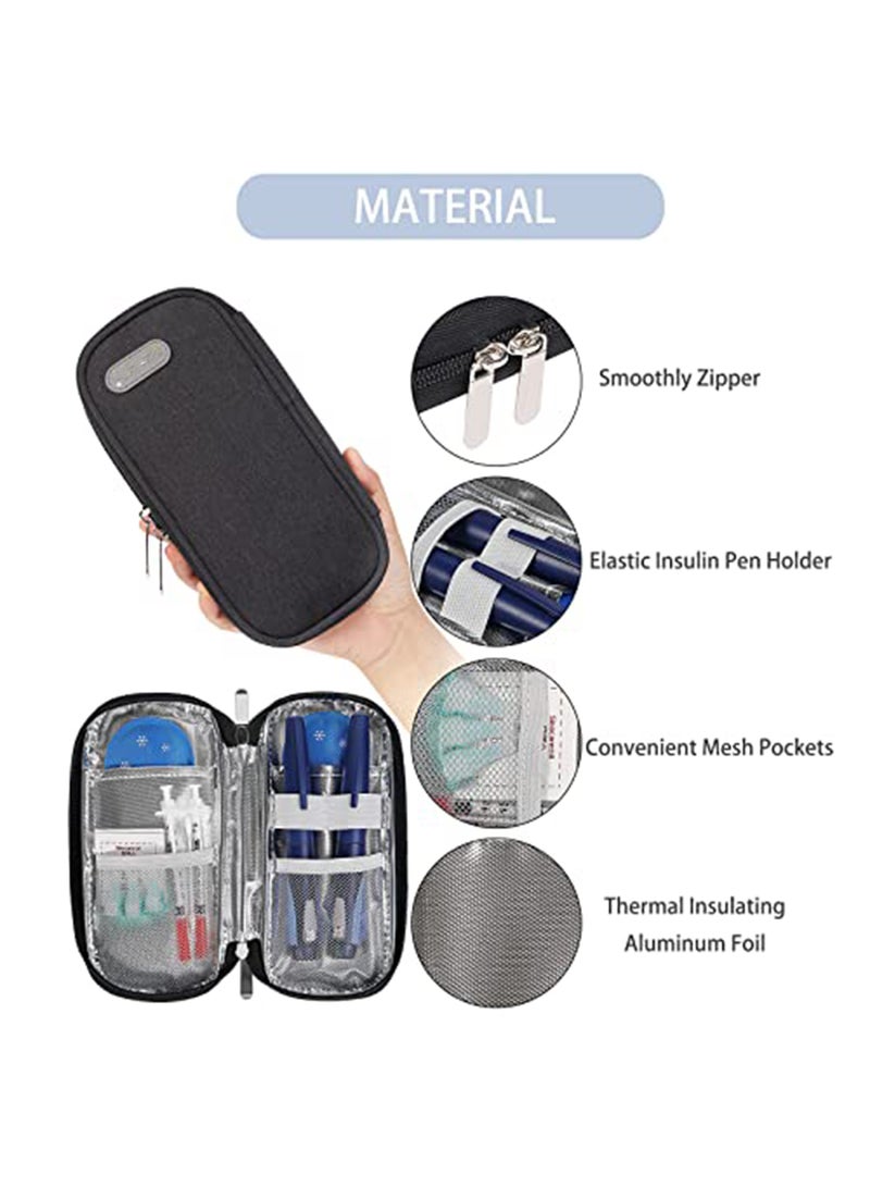 Cooler Bag Insulin Cooler Travel Case TSA Approved Ice Pack,Insulin Pen Travel Case,Insulin Supplies,Portable Insulin Pen Cooler Travel Case for Travel and Daily Life(Black) - Image 3