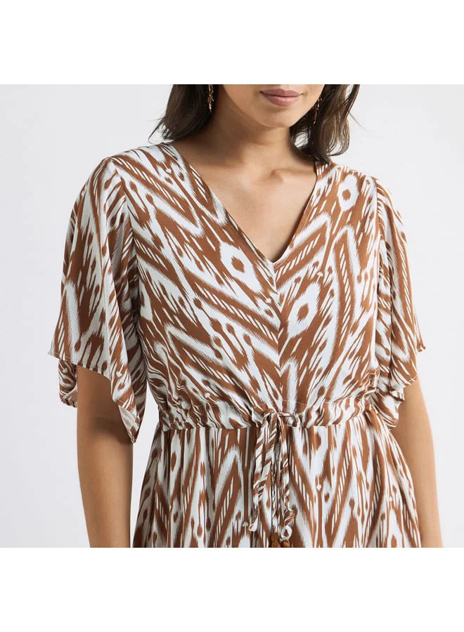 Splash FAV Printed V-Neck Dress