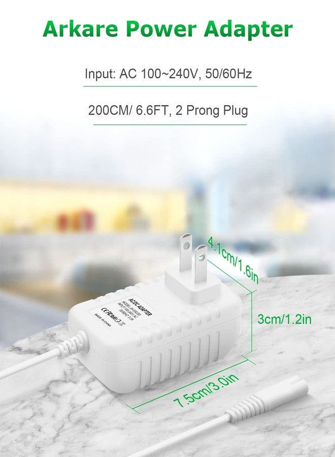 Arkare Replacement Charger for Waterpik Water Flosser Cordless WP360 WP360W WP462 WP462W WP450 WP450W WP468 WF-13 WP-100 Series Water Flosser, Arkare 3V Power Supply Cord Wall Charger 6FT Two Prong Adapter - Image 5