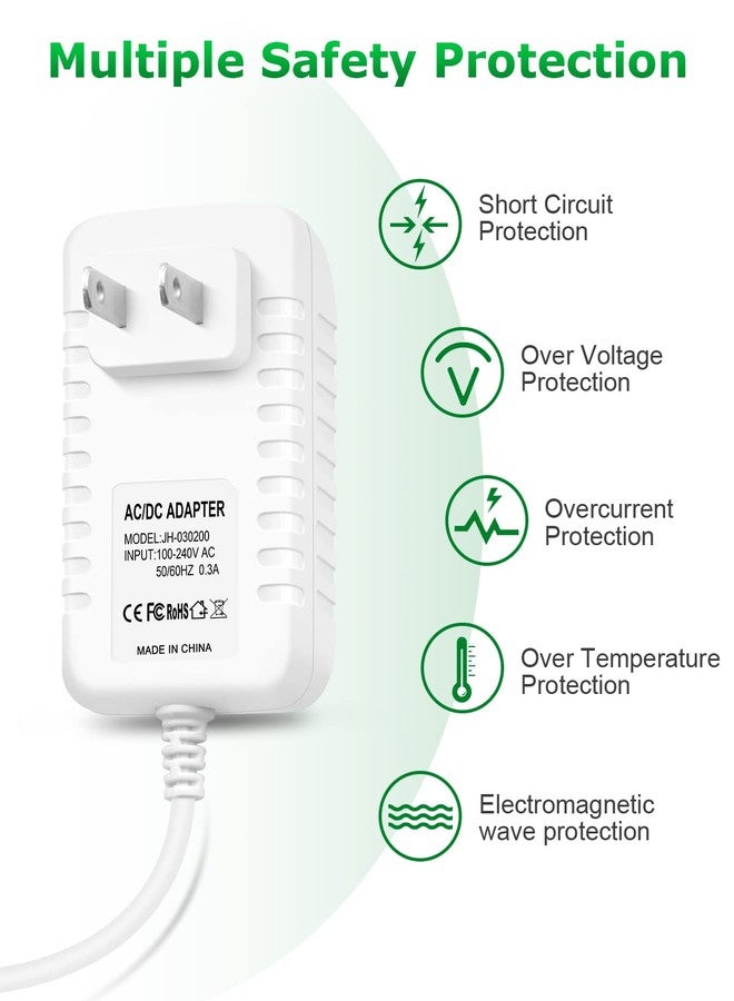 Arkare Replacement Charger for Waterpik Water Flosser Cordless WP360 WP360W WP462 WP462W WP450 WP450W WP468 WF-13 WP-100 Series Water Flosser, Arkare 3V Power Supply Cord Wall Charger 6FT Two Prong Adapter - Image 4