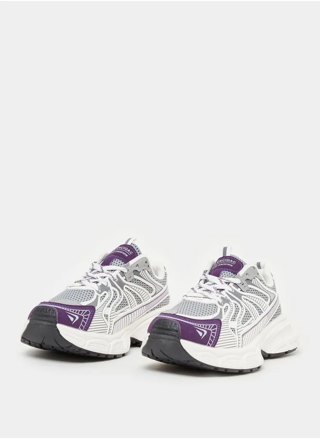 Styli Mesh Chunky Sole Lace-Up Sneakers