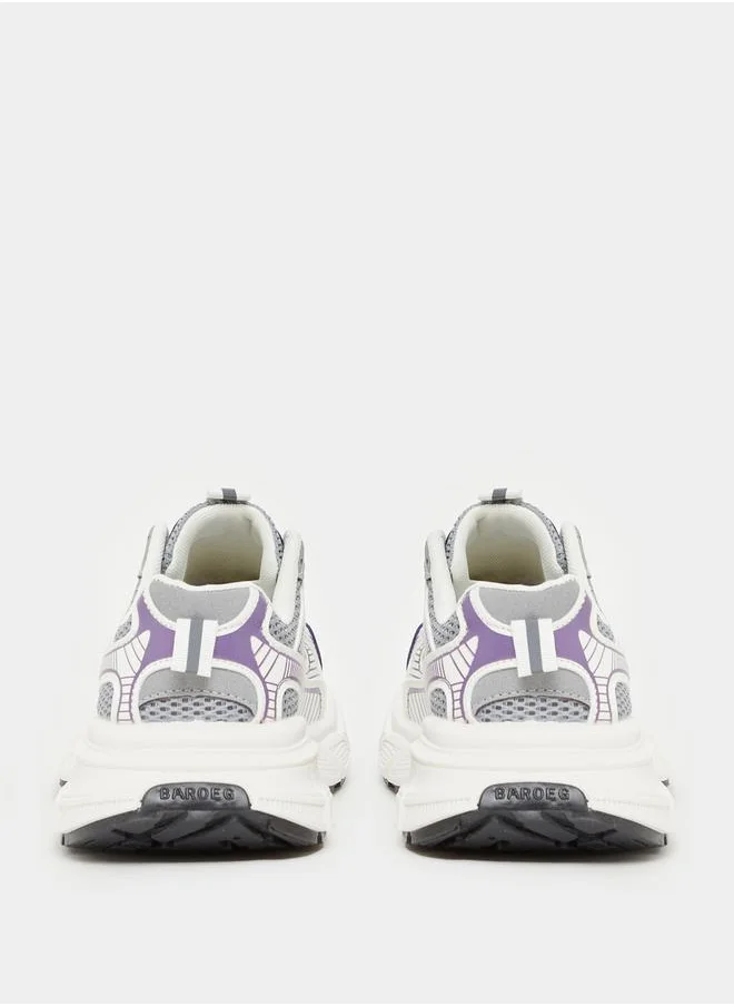 Styli Mesh Chunky Sole Lace-Up Sneakers