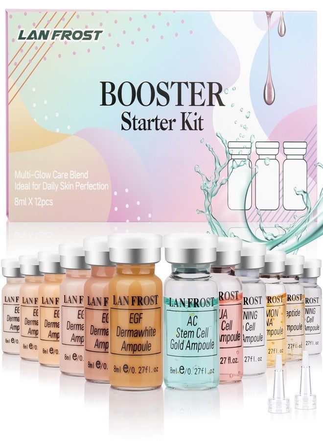 TRESSON Facial Booster Starter Kit Hydration Serum Foundation Skincare Mix 0.27oz Hydration Ampoule and Essence Foundation 12 VialsPigment Skincare Kit (Multicolor - Image 1
