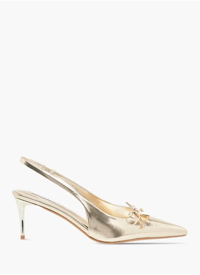 ايل Womens Textured Slingback Shoes With Stiletto Heels