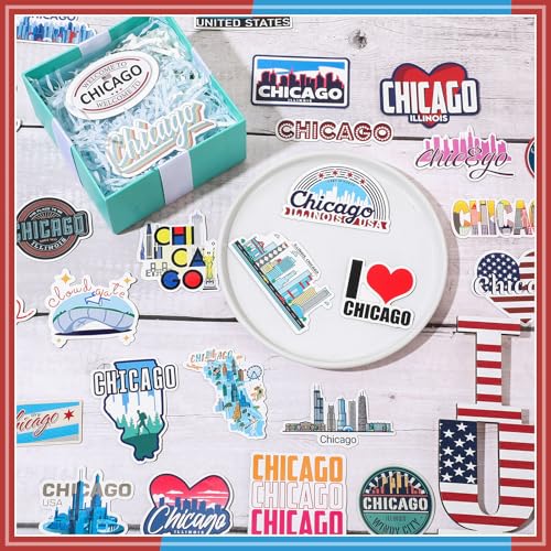 Konohan 30 Pcs Chicago Souvenirs Gifts Chicago Magnet for Refrigerator City Magnetic Refrigerator Stickers for Home Decoration - Image 4