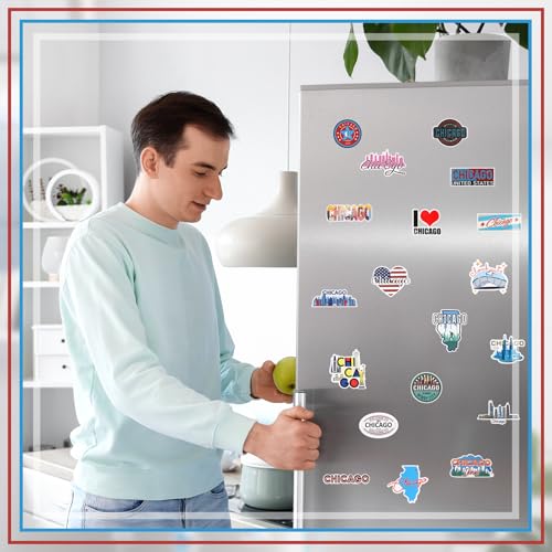 Konohan 30 Pcs Chicago Souvenirs Gifts Chicago Magnet for Refrigerator City Magnetic Refrigerator Stickers for Home Decoration - Image 5