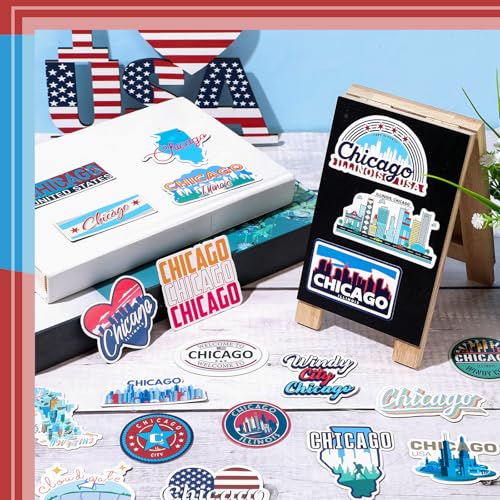 Konohan 30 Pcs Chicago Souvenirs Gifts Chicago Magnet for Refrigerator City Magnetic Refrigerator Stickers for Home Decoration - Image 3