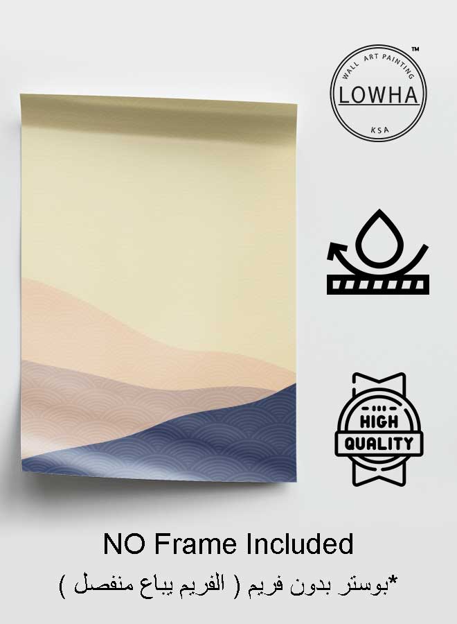 LOWHA Poster Painting Art With Four Separate Pieces Of Double-Sided Stickers Abstract Mountain Japanese Pattern For Home Bedroom Living Room And Office Decor - Image 3