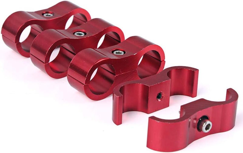 RASTP 6AN Hose Separator Clamp - Aluminum Fuel Line Mounting Clamp (4pcs, Red) - Image 2
