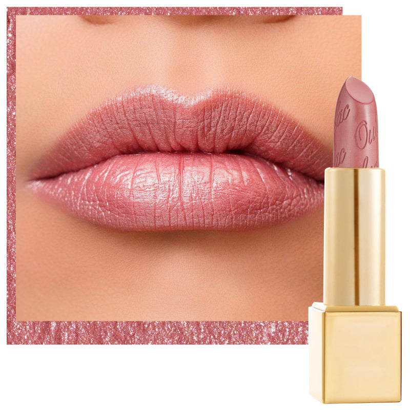 Oulac Light Pink Lipstick for Women with Metallic 3D Shine Lightweight Hydrating Formula, High Impact Lip Color, Vegan Beauty, Full Coverage Lip Makeup, Christmas Gifts for Women, Baby Angel(13) - Image 1