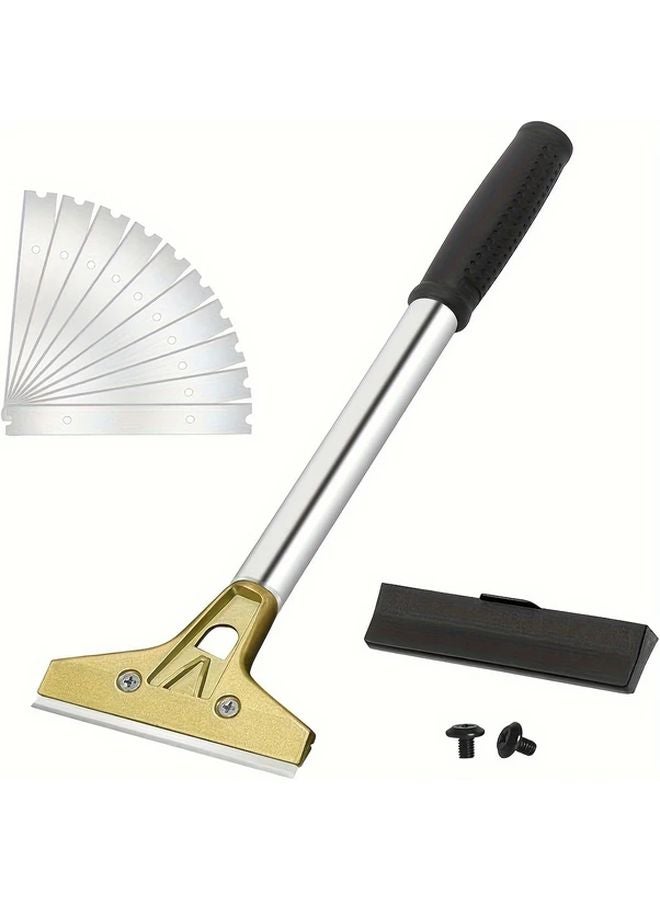 Multifunctional Wallpaper Removal Tool With 10 Blades Metal Head And Rubber Handle - Image 2