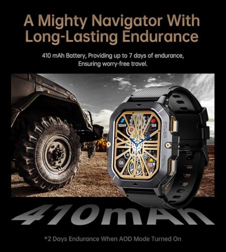 Gravity C28 Rugged Smartwatch – AI Watch Face, 100+ Sports Modes, Bluetooth Call, Waterproof, Heart Rate & Sleep Monitoring, Fitness Tracker for Men & Women (Black) - Image 4