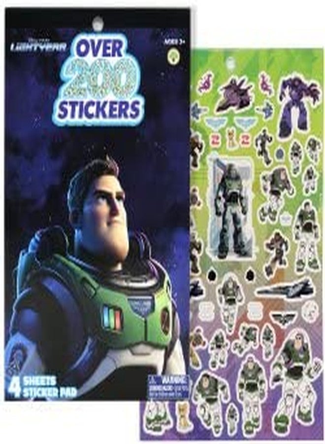 مجموعة ملصقات Buzz Lightyear، 4 ورقات، غلاف من رقائق معدنية، أكثر من 200 ملصق