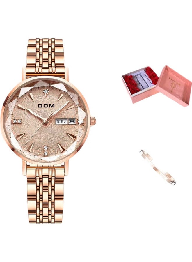 DOM ساعة نسائية جديدة، أفضل عشرة ماركات ساعات ميكانيكية وكوارتز، ساعة صينية فاخرة بجودة سويسرية، هدية لصديقة - Image 2