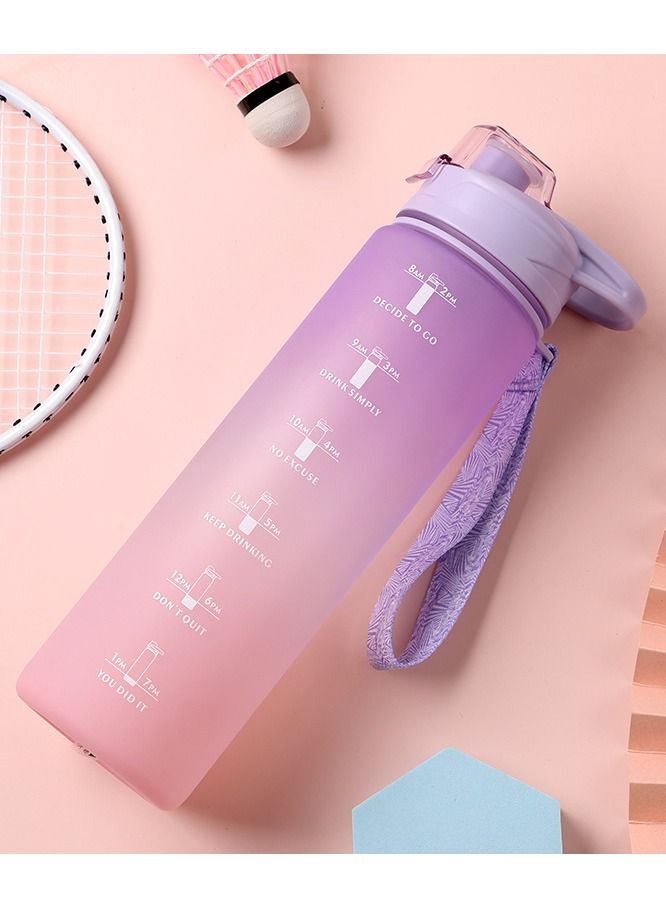 Taiahiro Food Grade Gradient Sports Water Bottle Portable With Scale Outdoor 1000ML Water Cup