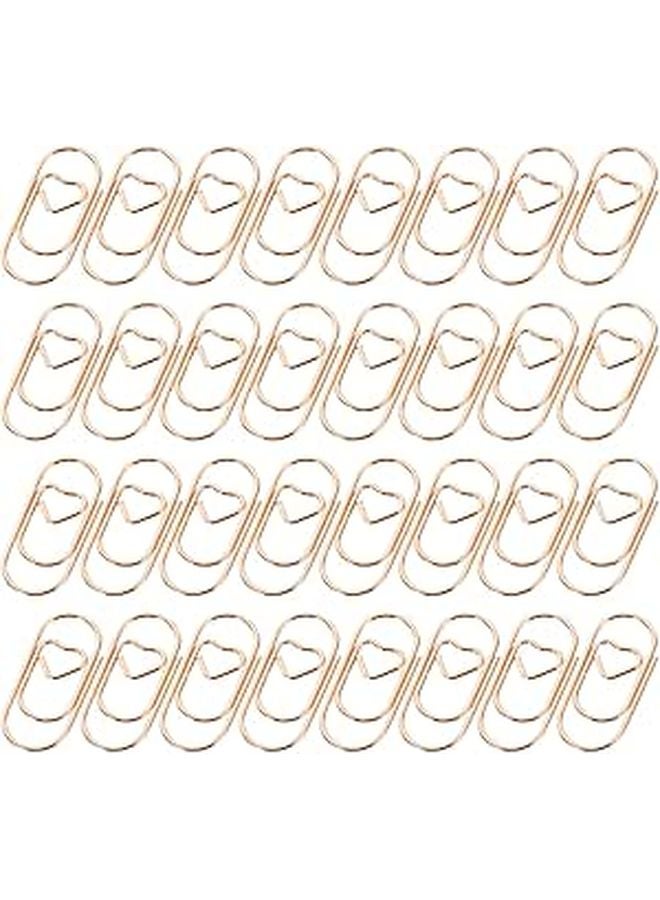 Rose Gold Heart Shaped Metal Paper Clips 100pcs 20mm For Office Document And Craft Organization - Image 1