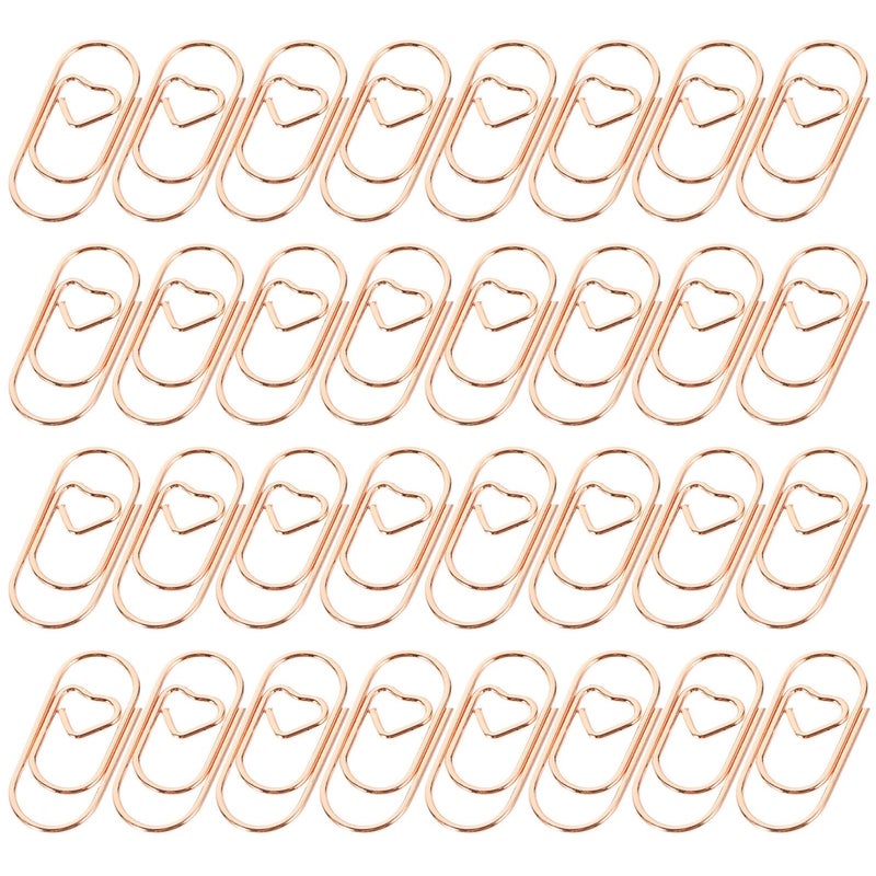 Rose Gold Heart Shaped Metal Paper Clips 100pcs 20mm For Office Document And Craft Organization - Image 2