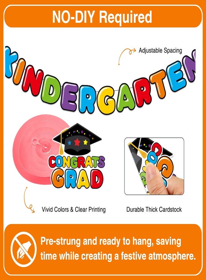 Biswiter Kindergarten Graduation Decorations Banner Hanging Swirls, Kindergarten Graduation Party Decorations 2026 Banner, Class of 2026 Congrats Grad Kinder garten Graduate Swirls for Party - Image 4
