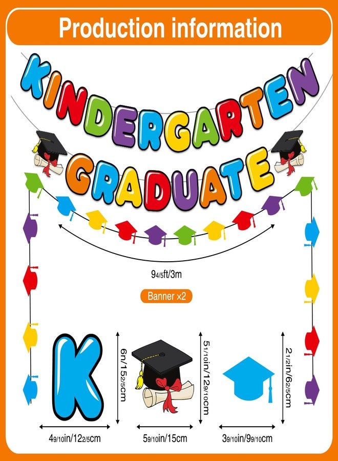 Biswiter Kindergarten Graduation Decorations Banner Hanging Swirls, Kindergarten Graduation Party Decorations 2026 Banner, Class of 2026 Congrats Grad Kinder garten Graduate Swirls for Party - Image 2