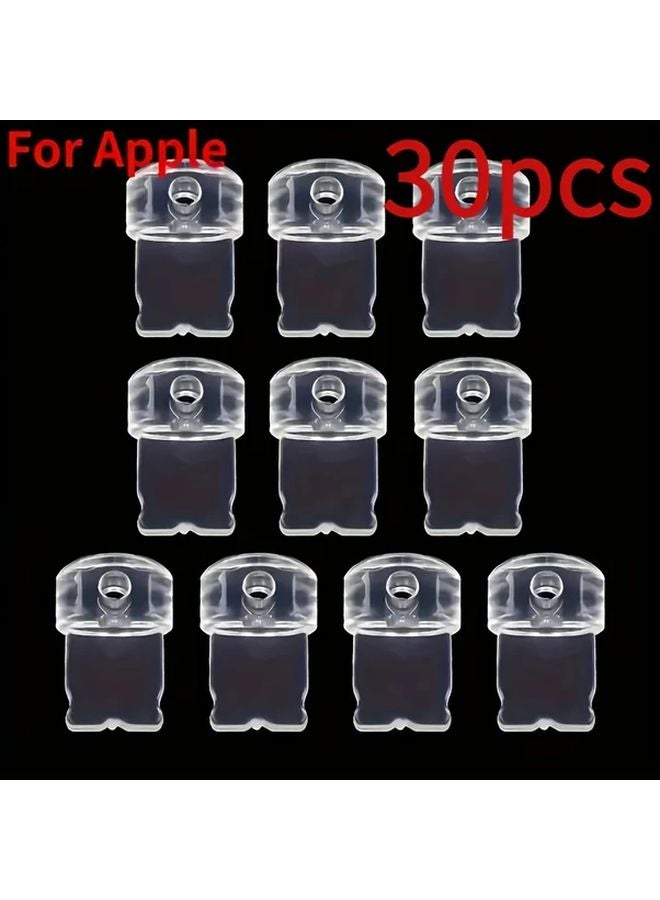 30 قطعة من مجموعة سدادات غبار الهاتف السيليكونية الشفافة المتوافقة مع iPhone وAndroid وType C - Image 1