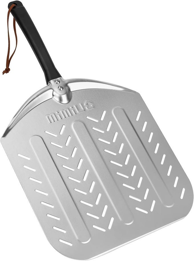 ALUMINUM PIZZA PEEL PERFORATED PIZZA SHOVEL NON STICK FOR ANY OUTDOOR OR INDOOR PIZZA GRILL OVEN12 X 136 INCH