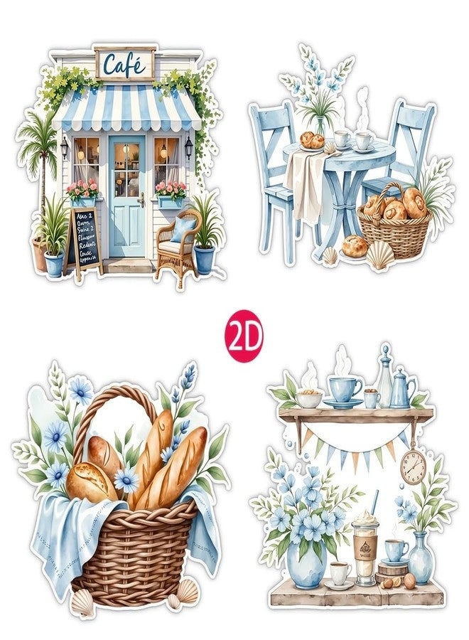 SLGIFT Pack of Stickers from The Blue Mood Seaside Café Series for Decorating Journals, Scrapbooks, and Photo Albums, Perfect for Projects and School Crafts - Image 5